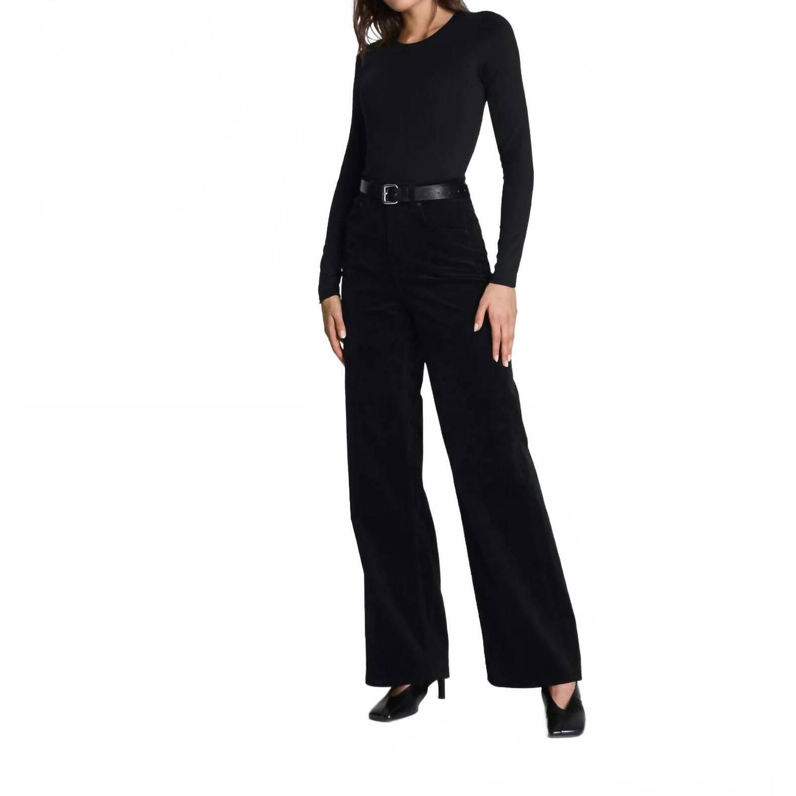 New Spanx Corduroy Wide Leg Jeans In Black